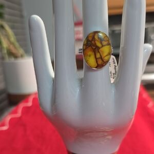 925 Sterling Silver Honey Turquoise Ring~Sz 9